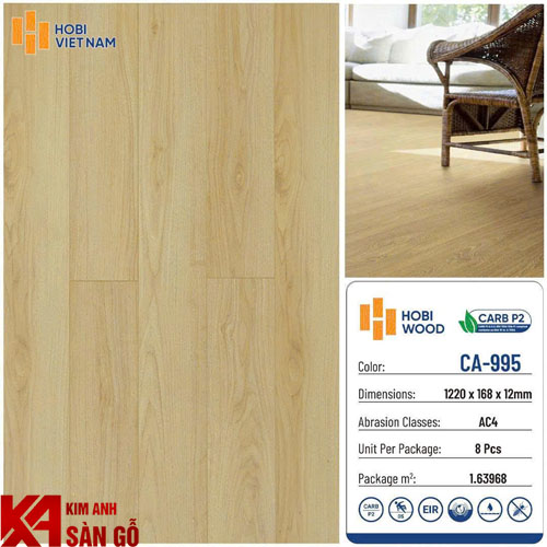 Sàn Gỗ Công Nghiệp 12MM HOBI CA-995
